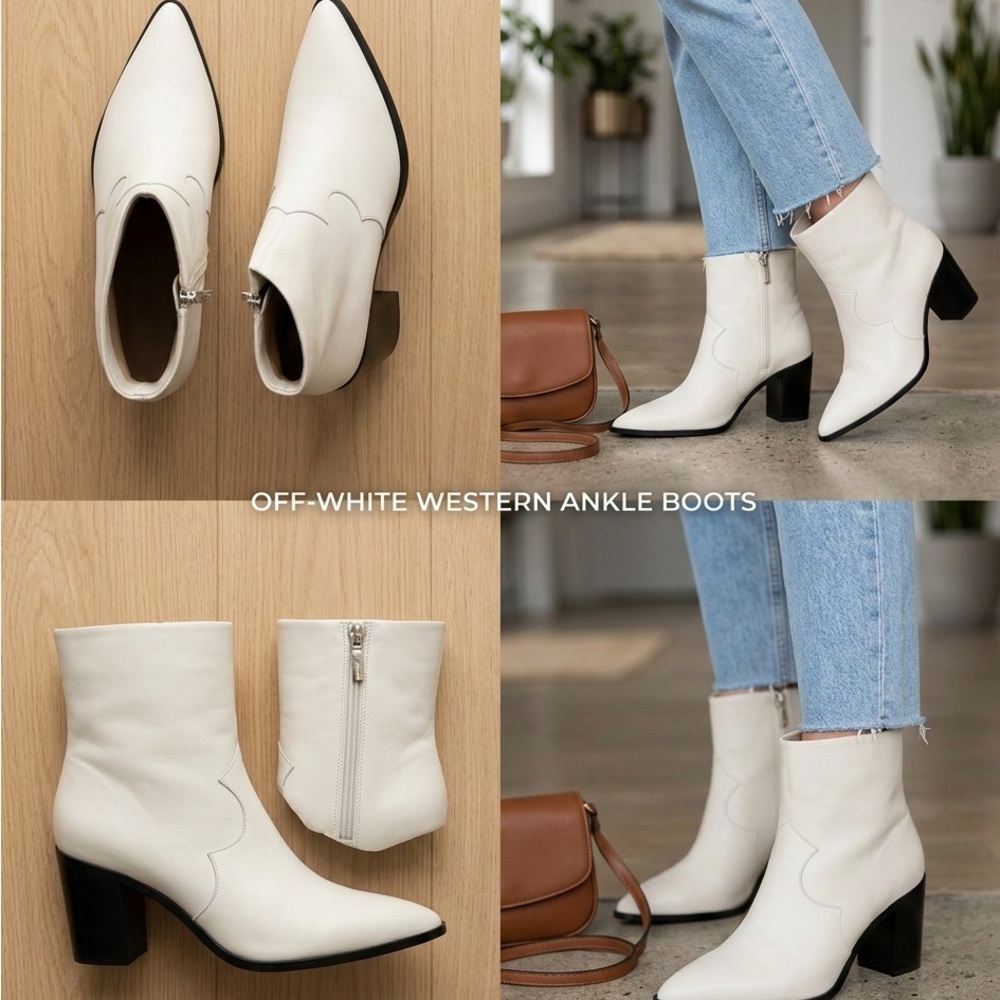 Stylish Off-White Ankle Boots